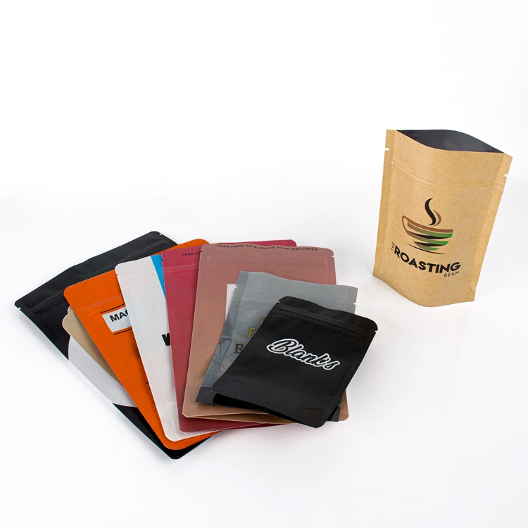 250g 500g 1kg Flat Bottom Coffee Pouch, Custom Empty Coffee Bags Custom Printed, Coffee Beans Packaging Bags