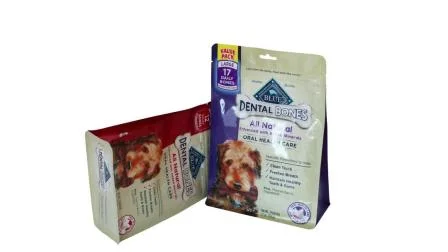 Borsa per imballaggio con cerniera flessibile per alimenti per cani e gatti/alimenti per animali domestici con fondo piatto/borsa a soffietto laterale per alimenti per animali domestici